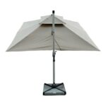 3.5m × 3.5m Cantilever Umbrella – Full Aluminium Frame, 360° Rotating, 160KG Marble Base – 2380 AED
